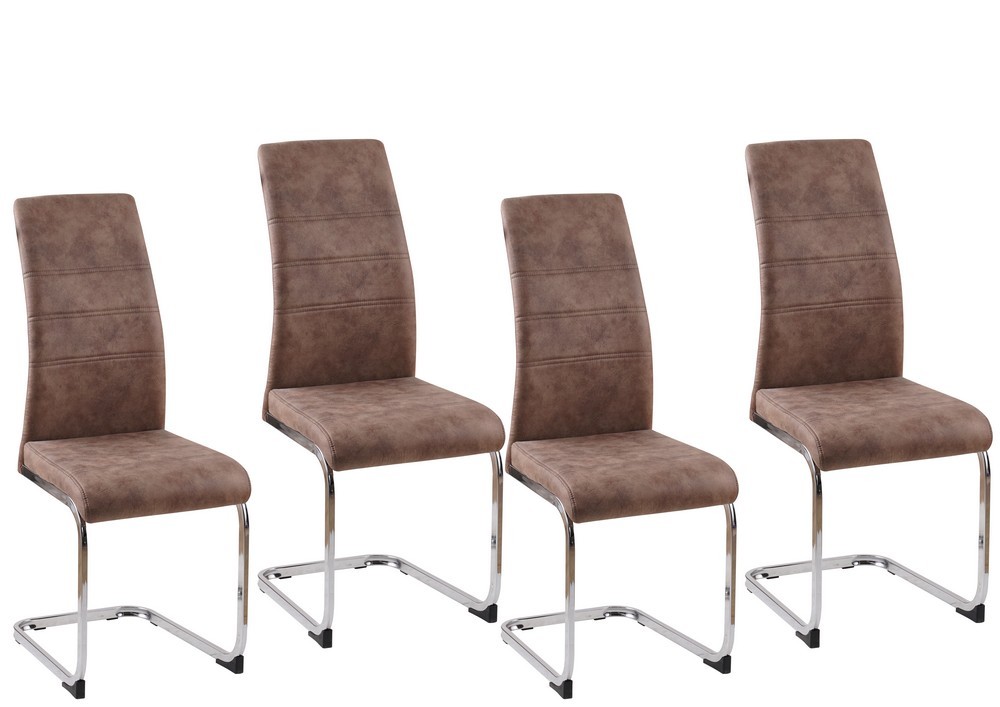 Schwingstuhl SallyC 4er Set Braun Esszimmerstühle