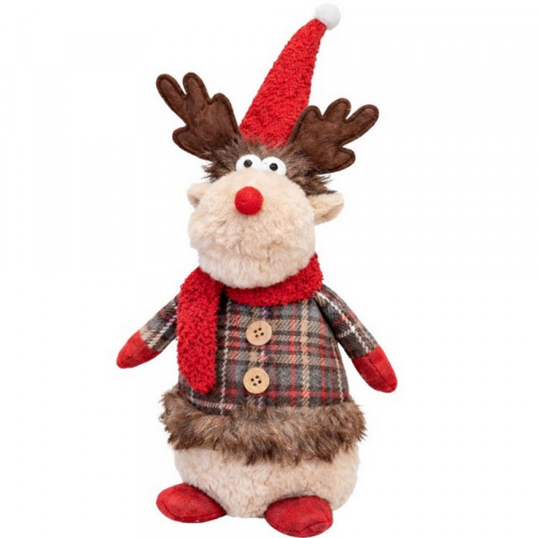 Dekorationsrentier-Rentier 40 cm Rot Beige-2206494-1