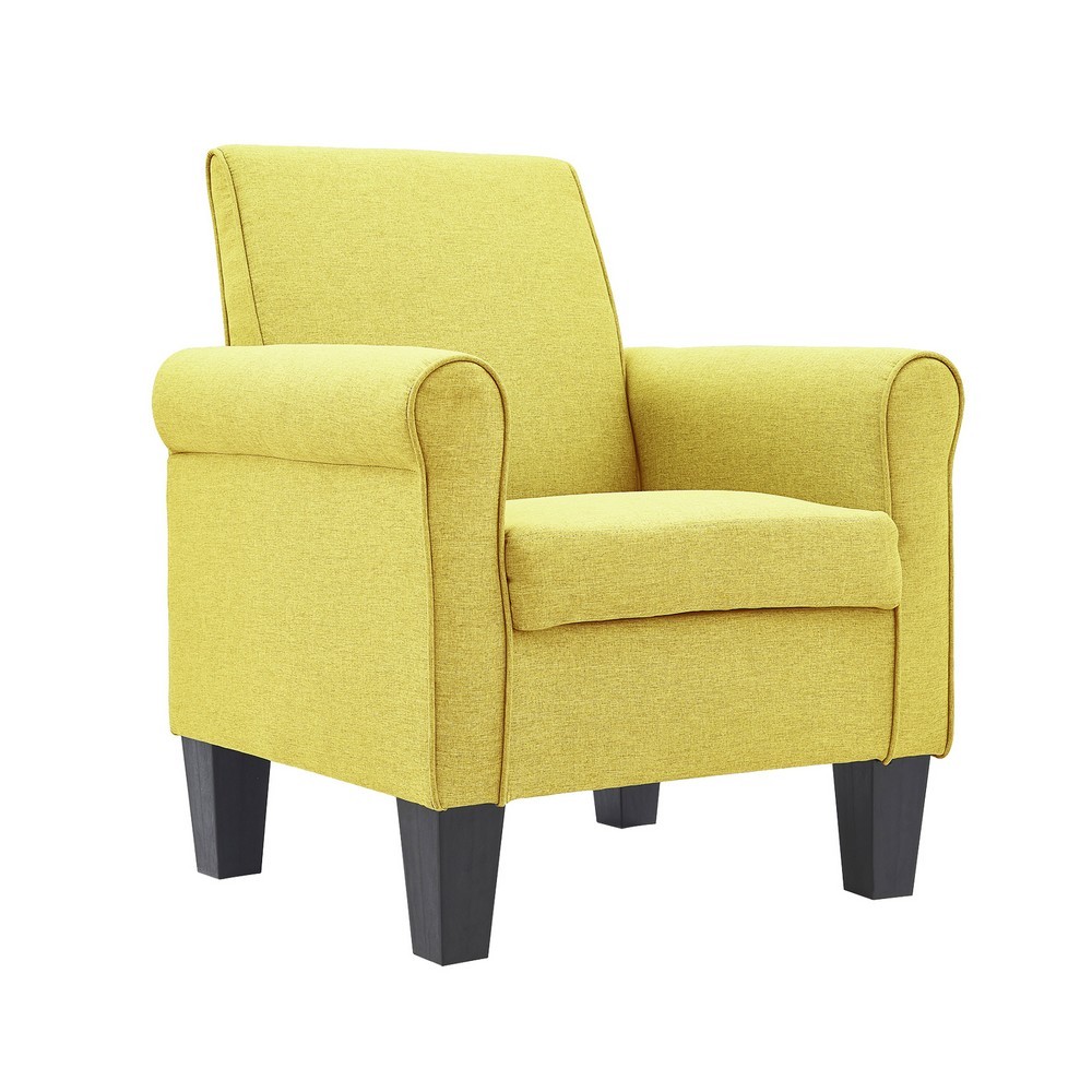 Sessel Luan Webstoff Gelb Esszimmer Lounge Esszimmerstühle