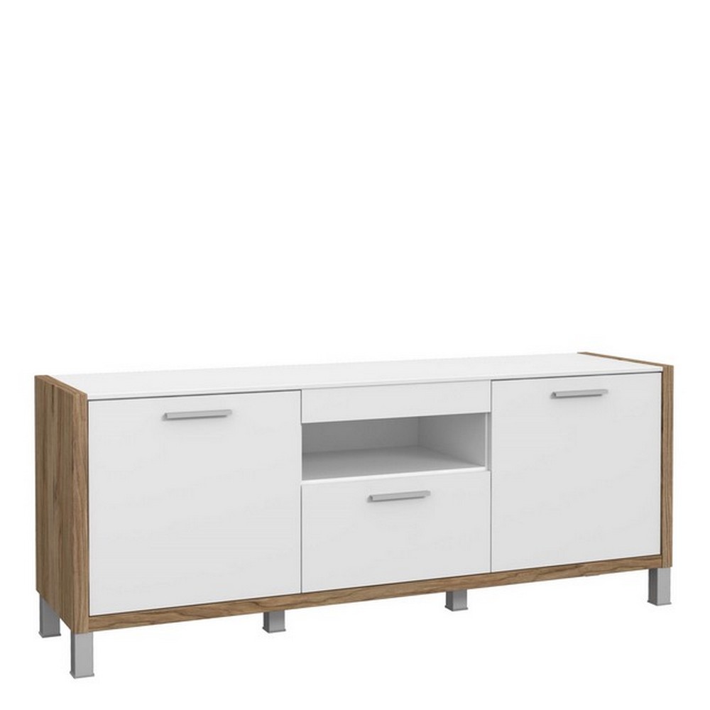 TVUnterschrank Freetown Catania Eiche Weiss NB MöbelSBHalle.de