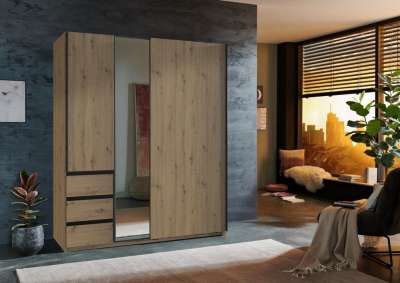 Schwebetürenschrank Stade Schrank Artisan Eiche Graphit NB | Schwebetürenschränke | Kleiderschränke | Schlafzimmer | Möbel