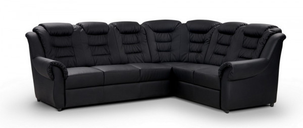 Wohnlandschaft Boston mit Funktion Kunstleder Schwarz