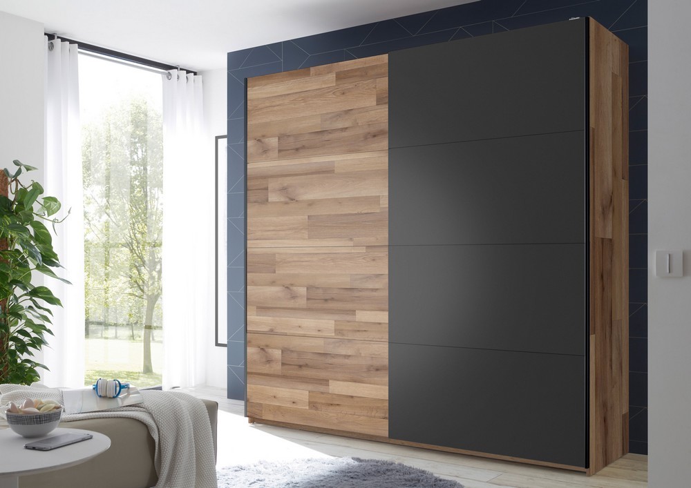 Schwebetürenschrank Medina Montana Oak Graphit NB