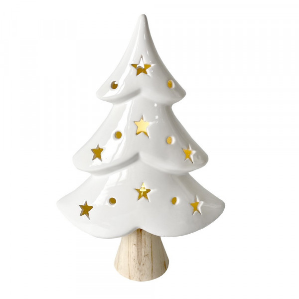 Keramikbaum-LED-Keramikbaum-LED mit Holzstamm-2222355-1