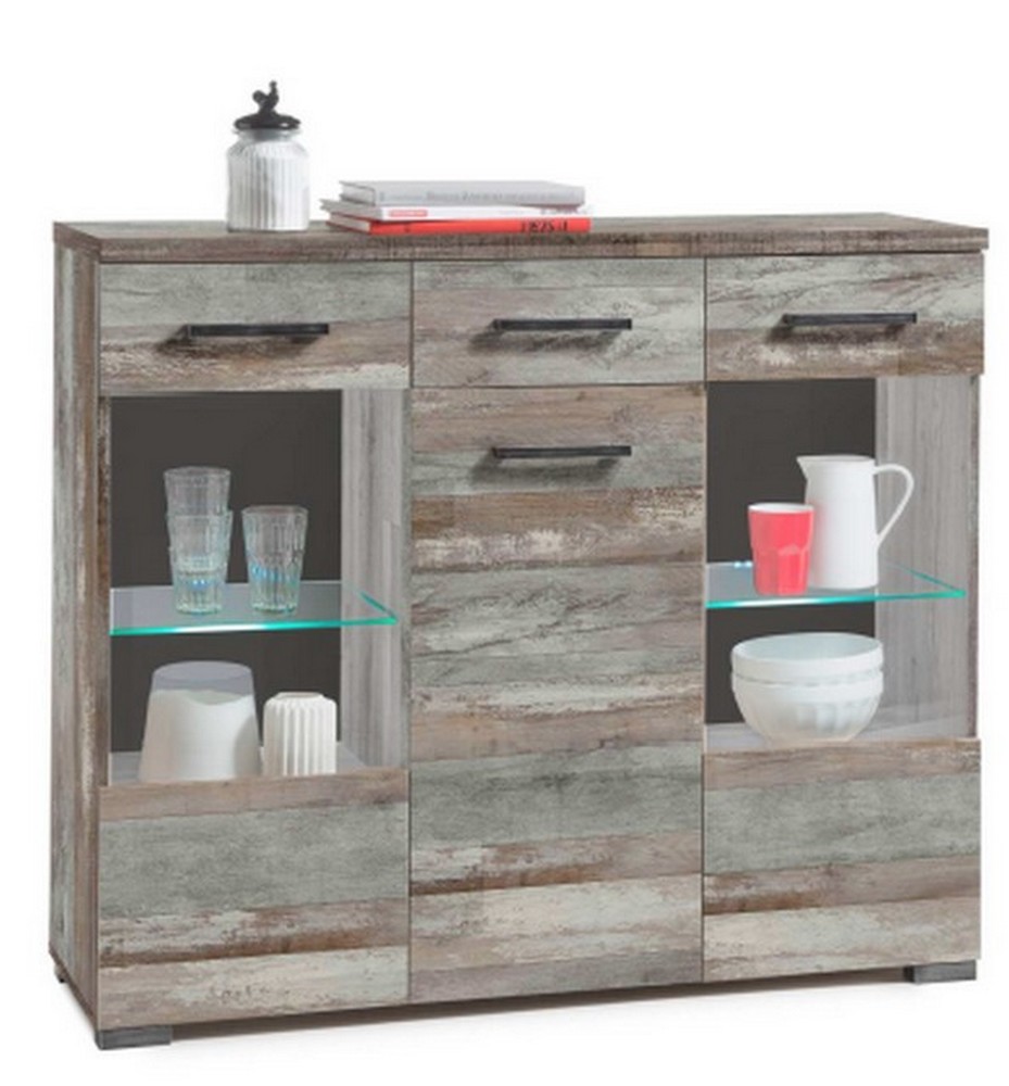 Higboard Gomera Drift Wood Kommode 3trg. 2 Schubkasten Highboards