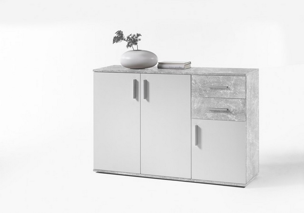 Kommode Bobby Beton Weiss NB Kommoden Kommoden & Sideboards